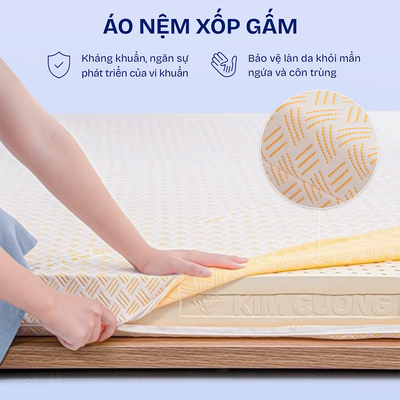 Nệm cao su Kim Cương Happy Gold