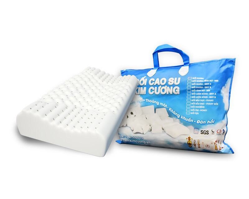 Gối cao su Nghiêng Kim Cương