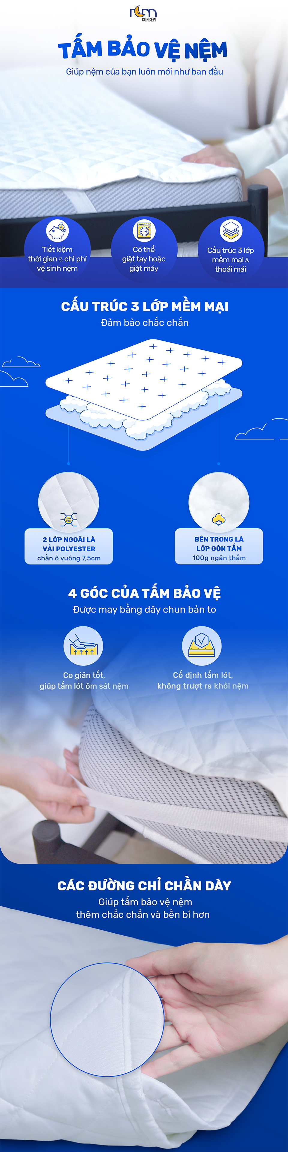 Tấm bảo vệ nệm CHU MY