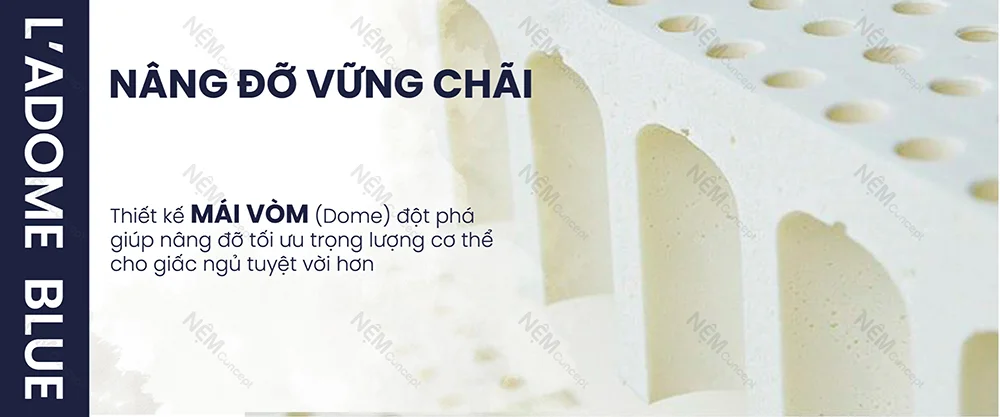 Nệm cao su Liên Á Ladome Blue rectangle
