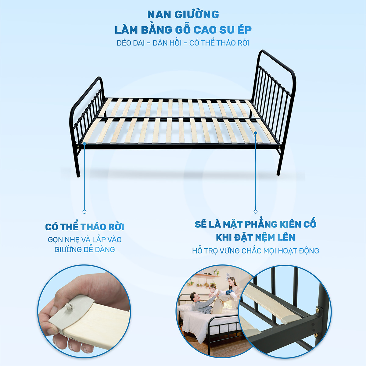 Giường sắt lắp ráp Willow