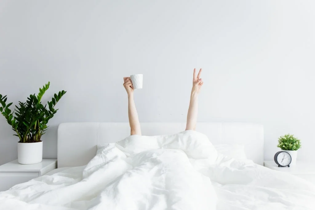 Chăn ga trắng tại cảm giác thư giãn