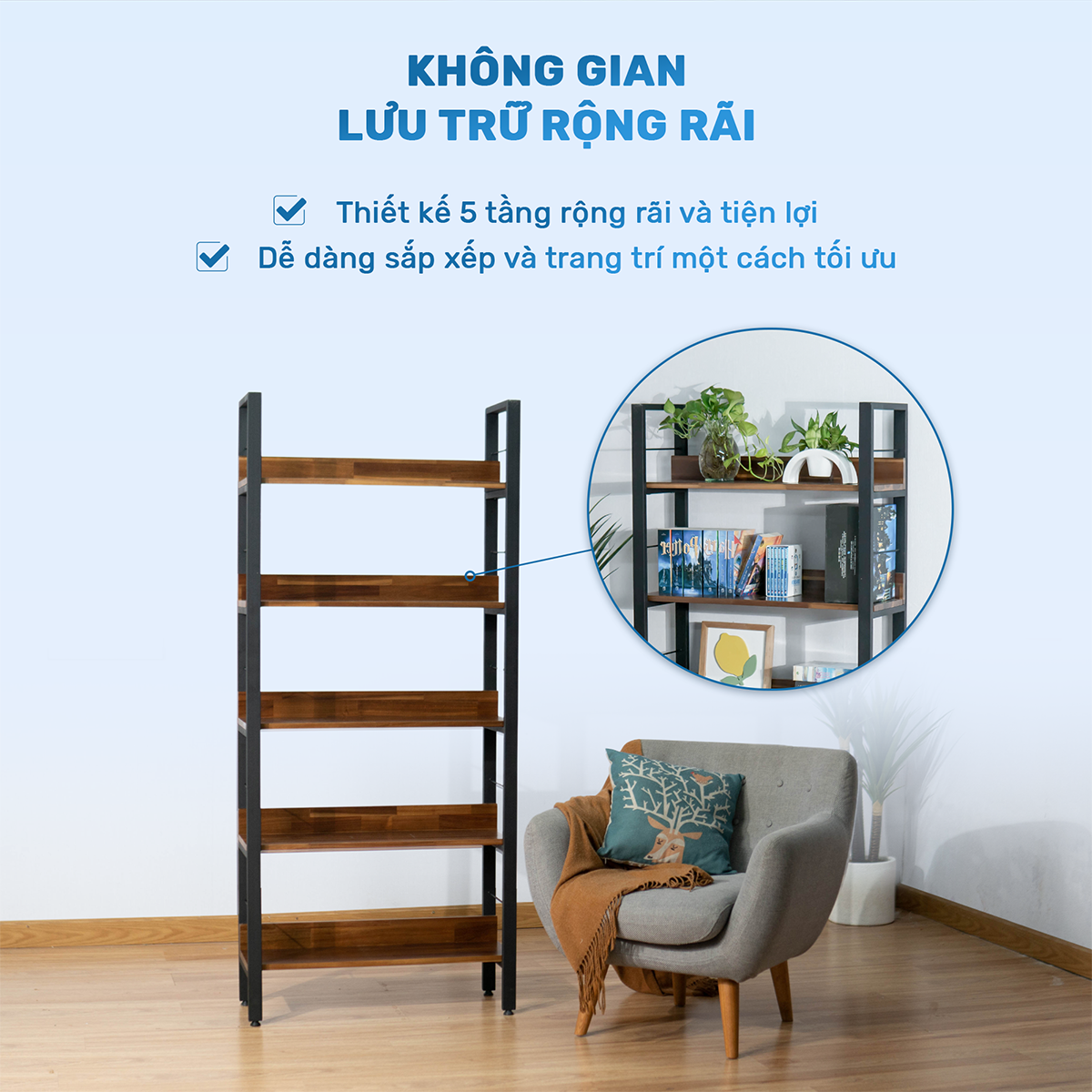Kệ trang trí 5 tầng